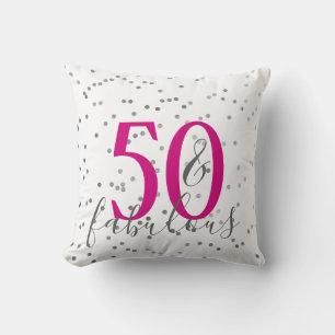 Modern 50 en Fabulous Birthday Confetti Pillow Kussen