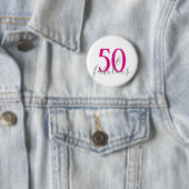 Modern 50 en Fabulous Birthday Party Button (In situ)