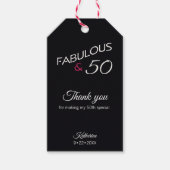 Modern 50 en Fabulous Black Dank u Cadeaulabel (Voorkant)