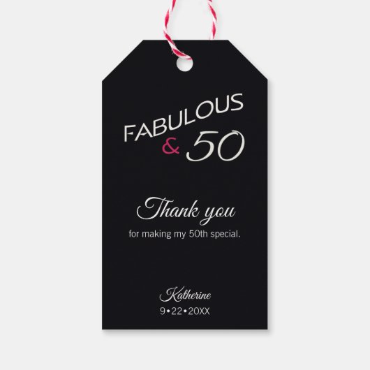 Modern 50 en Fabulous Black Dank u Cadeaulabel (Achterkant)