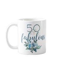 Modern 50 en Fabulous Blue Floral Waterverf