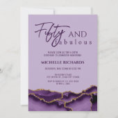 Modern 50 en Fabulous Paarse Gouden Agaat Kaart (Voorkant)