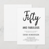 Modern 50 en fantastische 50e verjaardag uitnodiging briefkaart (Voorkant / Achterkant)