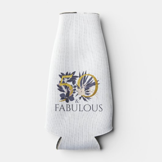 Modern 50 en geweldig Floral Blue Flesjeskoeler (Voorkant)