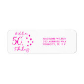 Modern 50 en prachtig roze etiket (Voorkant)