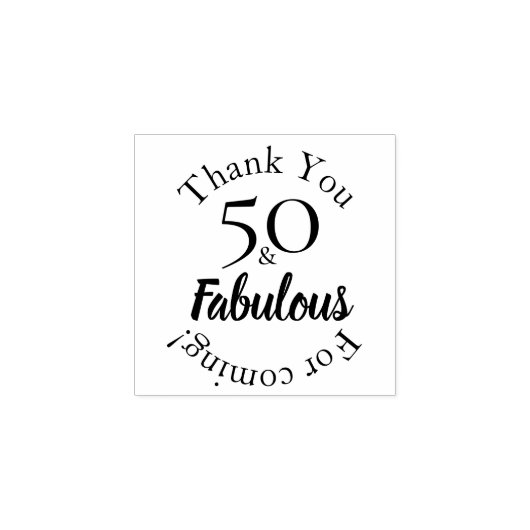 Modern 50 & Fabulous Favour Message Design Rubberstempel (Afrduk)