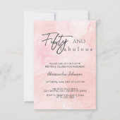 Modern 50 & Fabulous Roos Gold 50e verjaardag Kaart (Voorkant)