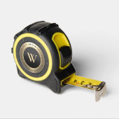 Modern 50 Verjaardag Monogram Elegant Zwart Goud Rolmaat (Hoek)