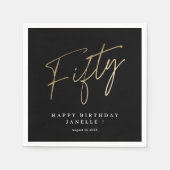 Modern 50e verjaardag eenvoudig stijlvol elegant s servet (Voorkant)