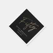 Modern 50e verjaardag eenvoudig stijlvol elegant s servet (Hoek)