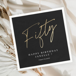 Modern 50e verjaardag eenvoudig stijlvol elegant s servet