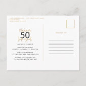 Modern 50e verjaardag eenvoudig stijlvol elegant s uitnodiging briefkaart (Achterkant)