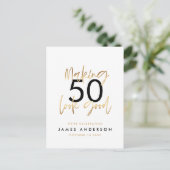 Modern 50e verjaardag eenvoudig stijlvol elegant s uitnodiging briefkaart (Staand voorkant)