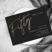 Modern 50e verjaardag eenvoudig stijlvol elegant s uitnodiging briefkaart
