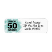 Modern 50e verjaardag retour adres etiket (Voorkant)