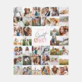 Modern 50e verjaardagsmulti-fotoscript fleece deken (Voorkant)