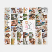 Modern 50e verjaardagsmulti-fotoscript fleece deken (Voorkant (Horizontaal))