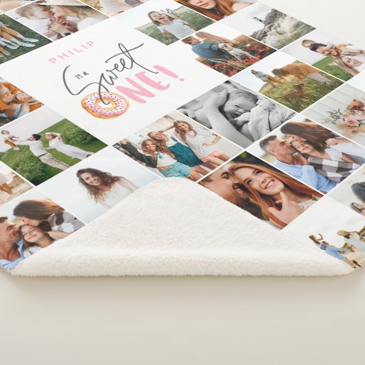 Modern 50e verjaardagsmulti-fotoscript sherpa deken (3/4)