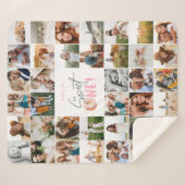 Modern 50e verjaardagsmulti-fotoscript sherpa deken (Voorkant (horizontaal))