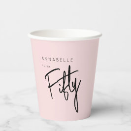 Modern 50e Vijftigste verjaardagsfeestje Papieren Bekers