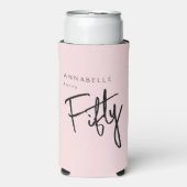 Modern 50e Vijftigste verjaardagsfeestje Seltzer Blikjeskoeler (Seltzer Voorkant)