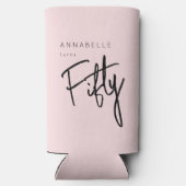 Modern 50e Vijftigste verjaardagsfeestje Seltzer Blikjeskoeler (Achterkant)