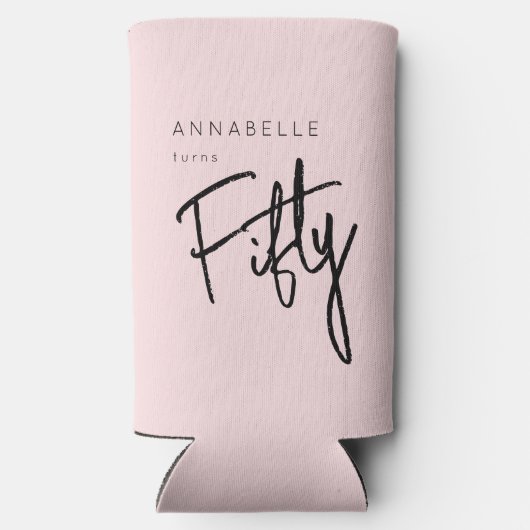 Modern 50e Vijftigste verjaardagsfeestje Seltzer Blikjeskoeler (Achterkant)