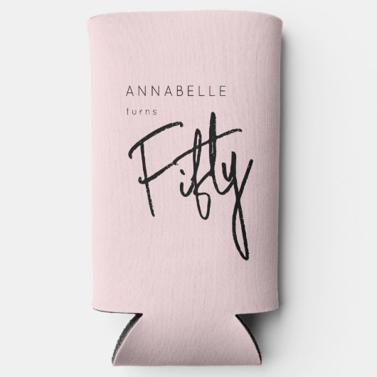 Modern 50e Vijftigste verjaardagsfeestje Seltzer Blikjeskoeler (Voorkant)