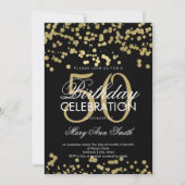 Modern 50ste Verjaardag Party Gold Foil Confetti Kaart (Voorkant)