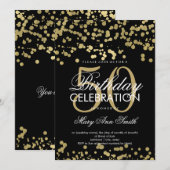 Modern 50ste Verjaardag Party Gold Foil Confetti Kaart (Voorkant / Achterkant)