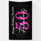 Modern 50th Birthday 50 and Fabulous Party Spandoek (Verticaal)