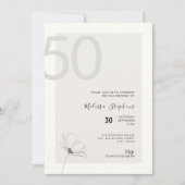Modern 50th Birthday Invitation - Minimal Style Kaart (Voorkant)