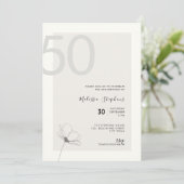 Modern 50th Birthday Invitation - Minimal Style Kaart (Staand voorkant)