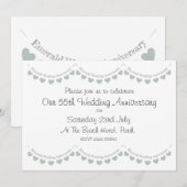 Modern 55th Emerald Wedding Jubileum Uitnodiging (Voorkant / Achterkant)