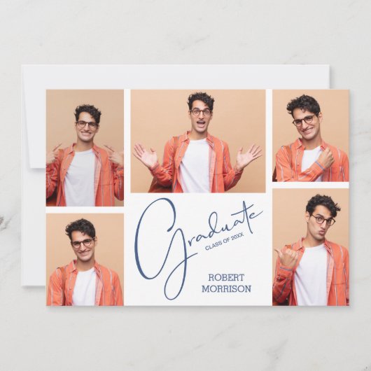 Modern 5 Foto Afstuderen Aankondiging (Voorkant)