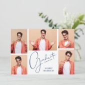 Modern 5 Foto Afstuderen Aankondiging (Staand voorkant)