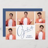 Modern 5 Foto Afstuderen Aankondiging (Voorkant / Achterkant)