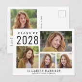 Modern 5 Foto Afstuderen Aankondigingskaart (Voorkant / Achterkant)