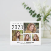Modern 5 Foto Afstuderen Aankondigingskaart (Staand voorkant)