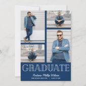 Modern 5 foto afstuderen partij Navy blauw Kaart (Voorkant)