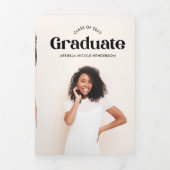 Modern 5 Foto Afstuderen Tri-Fold Uitnodiging (Cover)