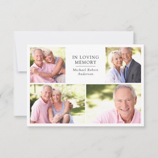 Modern 5 Foto Collage Funeral Bedankkaart (Voorkant)