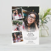 Modern 5 Foto Collage Graduation Party Kaart (Staand voorkant)