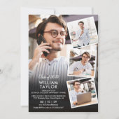 Modern 5 Foto Collage Graduation Party Kaart (Voorkant)