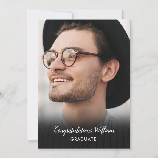 Modern 5 Foto Collage Graduation Party Kaart (Achterkant)