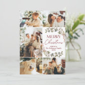 Modern 5 Foto Merry Christmas Holiday Kaart (Staand voorkant)