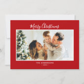 Modern 5-foto met handschrift script, vrolijk kers feestdagenkaart (Voorkant)