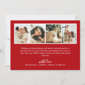 Modern 5-foto met handschrift script, vrolijk kers feestdagenkaart (Achterkant)