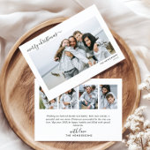 Modern 5-foto met handschrift script, vrolijk kers feestdagenkaart