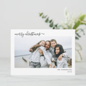 Modern 5-foto met handschrift script, vrolijk kers feestdagenkaart (Staand voorkant)